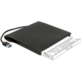 DeLock External Enclosure for 5.25 Inch Ultra Slim SATA Drives 9.5 mm to USB Type-A