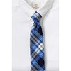 Lands' End Uniform Boys Pre Tied Plaid Tie Clear Blue