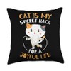 Pet Companion Friendly Kitty Happy Cat Life Hack Throw Pillow