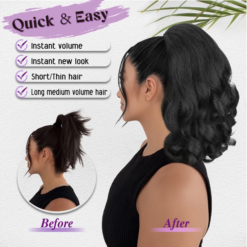 SOMOREATY Extensión De Cola De Caballo, 16" Con Cordón Para