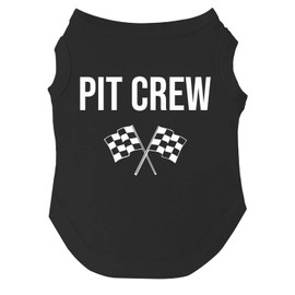 Pit Crew Dog Tee Shirt | Sleeveless | Racing | Motor Sport Fan | Trackside | Fast Lane | Birthday (Black, Small 49)