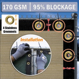 ShadeMart 3' x 1' Balcony Privacy Screen Fence Black Deck Privacy Screen Apartment Customize Size 170 GSM Fencing Mesh Net with Grommets & Zip Ties 90% Blockage Fence Cover for Patio Railing