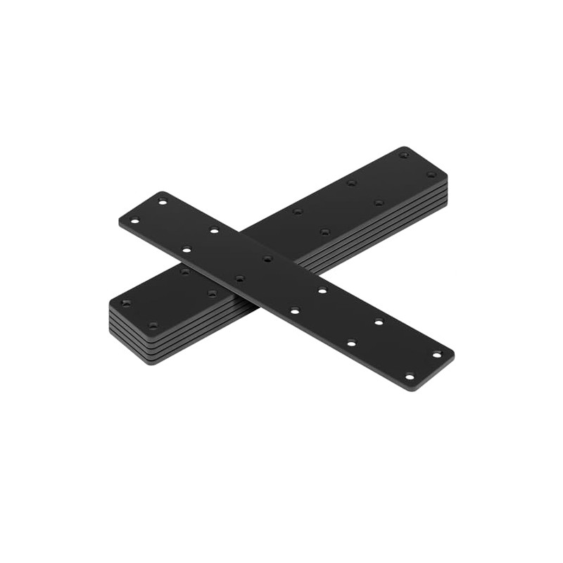 MOUNTAIN_ARK 6 Pack 11" x 2" Black Flat Mending Plate,