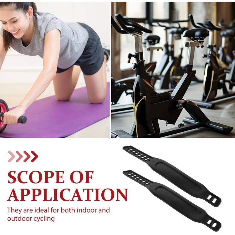 Outanaya 2Pcs Adjustable Exercise Bike Pedal Straps Footrest Straps for