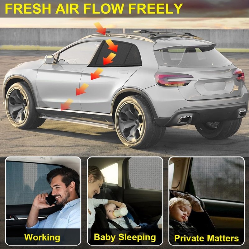 KOQAIIZ Auto Sonnenschutz Baby, Universal Sonnenschutz Auto Dehnbar, Auto Baby