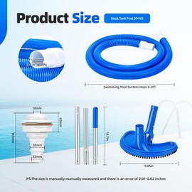 Hoodutric Stock Tank Pool DIY Starter Kit, Easy Setup Stock Tank Pool Accessories for Outdoor Round Pools, Standard Kit – No Filter Pump Included