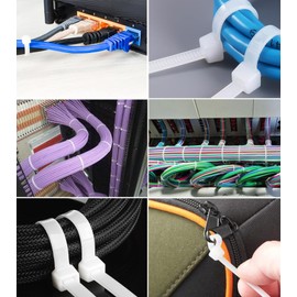 KAXIMON Cable Ties Clear Small 100mm x 2.5mm (150 Pack),White Plastic Zip Ties Heavy Duty with 27lbs Tensile Strength, Self-Locking Nylon Plastic Wire Ties Wraps for Office, Household and Outdoor