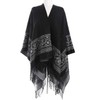 Superora Damen Poncho Cape Umhängetuch Stola Strick-Pullover Karierte Deckenschal Sweatshirt