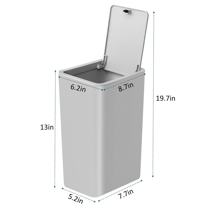 TIPGO Bathroom Trash Can with Lid, 10 Liter/ 2.6 Gallon