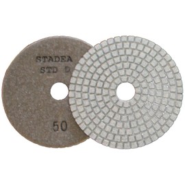 Stadea 4" PPW124B Diamond Polishing Pads Grit 50 Wet for Concrete Travertine Marble Terrazzo Glass Granite Stone Polishing, Pack of 2