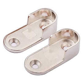 Vientiane Wardrobe Rail Holder,2 Pieces Metal Wardrobe Tube Bearing for Cabinet Tube Clothes Rod Holder (Diameter 16mm)