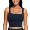Fisoew Yoga Butterluxe Womens Square Neck Longline Sports Bra Workout
