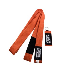 Choke&Chill BJJ Brazilian Jiu-Jitsu Belt with Keyring (Orange-Black, M3 (240 cm))