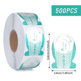 G2PLUS 500 Stück Nagelschablonen Selbstklebende Verlängerungsfolie Modellierschablonen Modellier für künstliche Fingernagel（Grün）