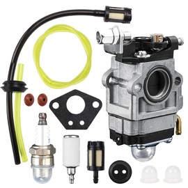 Carburettor for Brush Cutter 52cc 49cc 43cc Lawn Mower Engines Carburettor Set with Gasket, Hose, Spark Plug and Fuel Filter