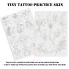 1pc Double Side Printing Tiny Tattoo Practice Skin, White Silicone