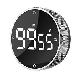 JUNVIL Upgrade Digital Kitchen Timer - Magnetic Countdown Countup Visual Timer with Large LED Display, 3-Preset Times (5, 15, 25), 3 Volume Levels, Ideal for Cooking, Baking, Studying and Fitness