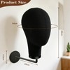 21in Wig Head Wall Mount Mannequin Head for Caps,Canvas Hat