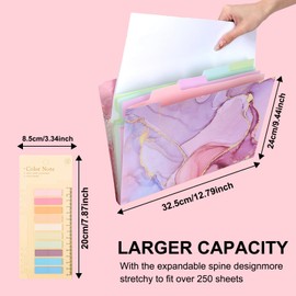 VEXSUN Expanding File Folder with 5 Pockets, Letter A4 Size Accordion File Organizer, Portable Folders for Documents, with Two Hundred Index Stickers, Filling Products for School Office Supplies