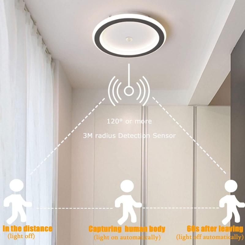 Modern LED Ceiling Light With Motion Sensor, Movement Sensor Ceiling