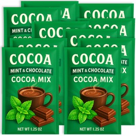 Mint Cocoa Mix Hot Chocolate 10 Packets - Nonfat Milk, Instant Drink Add Hot or Cold Water - Gluten Free & Kosher Dairy Friendly (1.25 oz Each) 12.5 oz Total