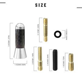 Lecctso Car Short Antenna Replacement, Carbon Fiber Car Short Radio Antenna, Mini Aerial Auto Stubby Antenna, 1.37 Inch Short Car Antenna, Car Decoration Short Antenna for Most Cars SUVs and Trucks