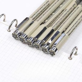 Omeblos Micro Fineliner Art Drawing Pens, Fineliner Pens, 6Pcs Black Fine Liner Waterproof Ink Set, Black Fine Line Waterproof Ink pen, for Watercolour Sketching Manga Anime Gifts Sketch Calligraphy