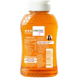 Wholesome Yum Cinnamon Zero Sugar Honey Substitute (Keto) - Natural Sugar Free Honey Alternative With Monk Fruit & Allulose - 0 Net Carbs, Non-GMO, Gluten Free, No Aftertaste (11 oz)