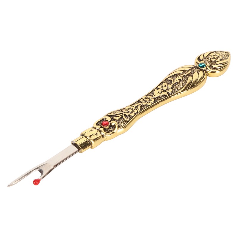 Retro Sewing Seam Rippers Professional Alloy Flower Engraved Craft Thread