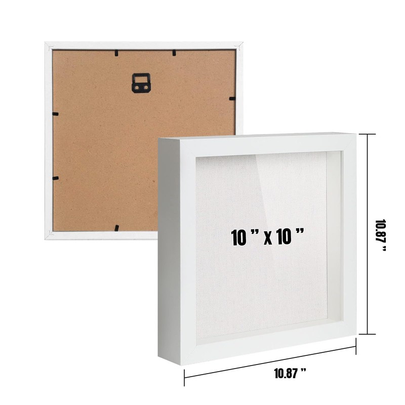QDSSDECO 10"x10" Shadow Boxes Display Cases with Soft Linen Back