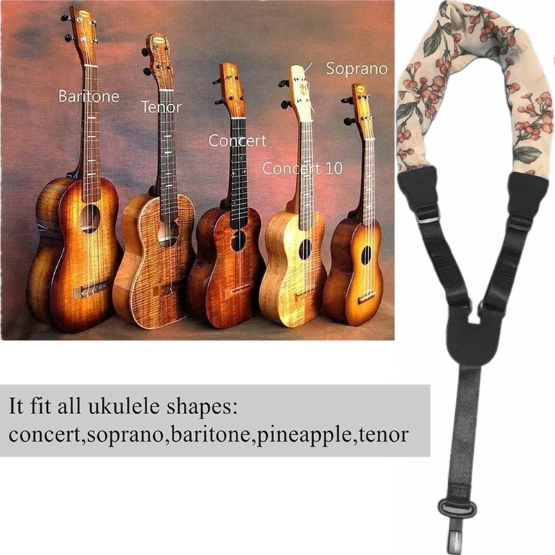 Trssorm Ukulele Strap Scarf Style Adjustable Neck Strap and Ukulele