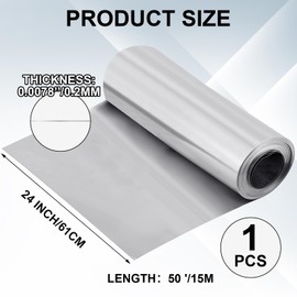 Ripeng 50 Feet Aluminum Flashing Roll Roof Flashing for Roof and Garden Preventing Roofing Stains Roof Strip for Moss and Mildew Prevention (1 Roll,24'' x 50' x 0.0078'')