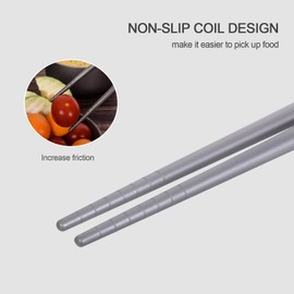 iBasingo Titanium Chopsticks Square Round Skidproof Chopsticks Outdoor Camping Cutlery Picnic Dishes Ultralight 15g Ti1001T