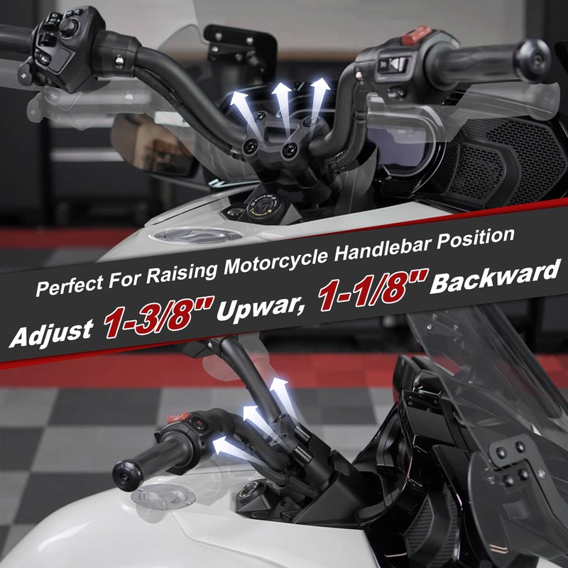 Billet Aluminum Handlebar Riser Kit with Riser Blocks Fit For