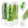 3Pcs Refrigerator Herb Keeper Containers,Herb Saver Jars with Herb Stripper
