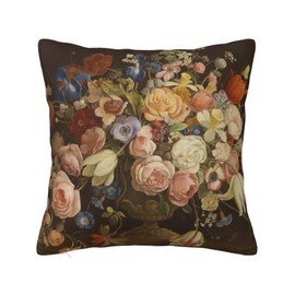 NBFKDO Elegant Vintage Floral Rose Victorian Decorative Throw Pillow Covers Soft Square Pillowcases Cushion for Living Room Sofa Bedroom Farmhouse Home Decor 22"X22"