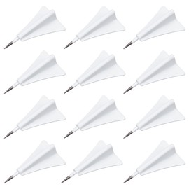 GORGECRAFT 1 Box 12Pcs Airplane Push Pins White Aircraft Pushpin Decorative Thumbtacks for Wall Drawing Pinboard Map Mark Photos Cork Message Bulletin Board Home Office Supplies