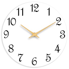 Roymnie Wall Clock, 8 Inch Modern Wall Clocks Battery Operated, Small Silent Non Ticking Clock Decorative for Kitchen, Bathroom, Bedroom, Desk, Bookshelf (White)