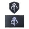 2 Pcs Movie Skull Mercenary Shield Badge Flag Patch Emblem