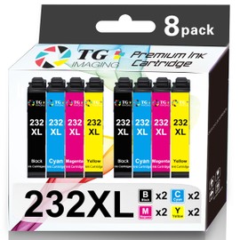 TG Imaging Compatible Remanufactured 232 XL Ink Cartridge Replacement for Epson 232XL T232XL Ink Cartridge for Expression Home XP-4200 XP-4205 Workforce WF-2930 WF-2950 Printer (8 Pack, 2BK,2C,2M,2Y)