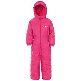 Trespass Kids' Waterproof Drip Drop Outdoor Rain Suit, Pink (Gerbera), 2/3 year