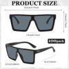ENSARJOE 100-Pack Wholesale Square Sunglasses - Black Frame/Gray Lenses |