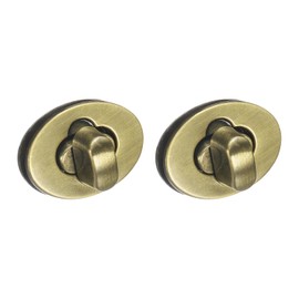 sourcing map 2Pcs Twist Turn Lock Clasp, 24 x 16mm Closures Lock Fasteners for Purse Zinc Alloy Oval Bag Closure Clip Hardware Accessories for DIY Handbag Craft, Bronze