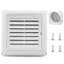 Cenipar 4" Louvered Vent Cover Dryer Exhaust Air Vent Cover with 4 Screws Stops Birds Nesting Outside Easy Installation (White)