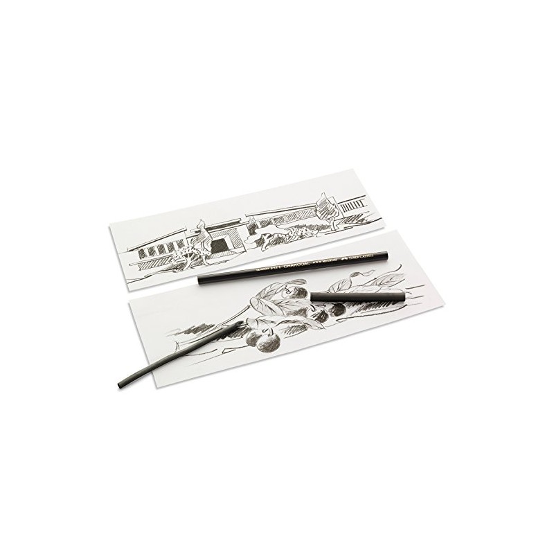 Faber-Castell Compressed Pitt Medium Charcoal Stick - Black