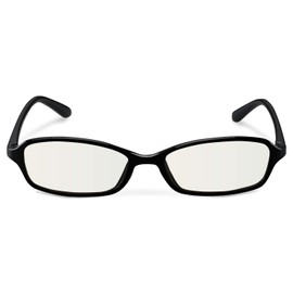 Elecom G-BUC-S02BK Blue Light Cut Glasses Clear Lens Square Frame Black
