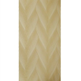Modern Zig zag Wave Lines Yellow Gold Metallic Faux Fabric Textured Wallpaper 3D