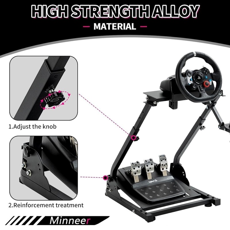 Minneer Racing Steering Wheel Stand Foldable&Multi