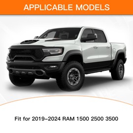 Zhizhong 4x4 Letter Emblem, Matte Black Rear Tailgate Badge Fit for 2019-2022 RAM 1500 2500 3500 OEM