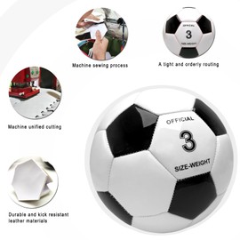 UERMAPTE Classic Black and White Soccer Ball Size 3 for boy and Girl Play or Training Indoor Outdoor Balls